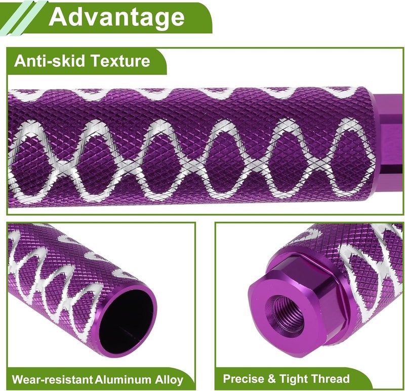 REPAIROCK 4 Pcs Aluminum Alloy Anti-Skid Bike Pegs 100 mm Length Circle Texture Bicycle Backseats Stands Cycling Foot Pegs Axles - Image 4